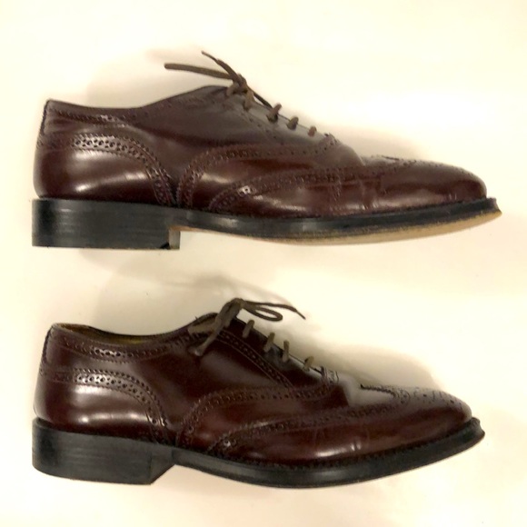 Amalfi 9.5 Shoes Burgundy Leather Upper Lining & Sole Lace up Toe & Other Detail - Picture 4 of 10